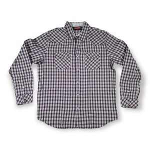 Mambo Australia Multi Colors Plaid Western‎ Style Pearl Snap Men's Shirt Large
